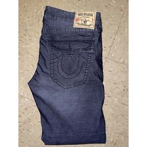 True Religion Navy Blue Corduroy Jeans Size 38x34